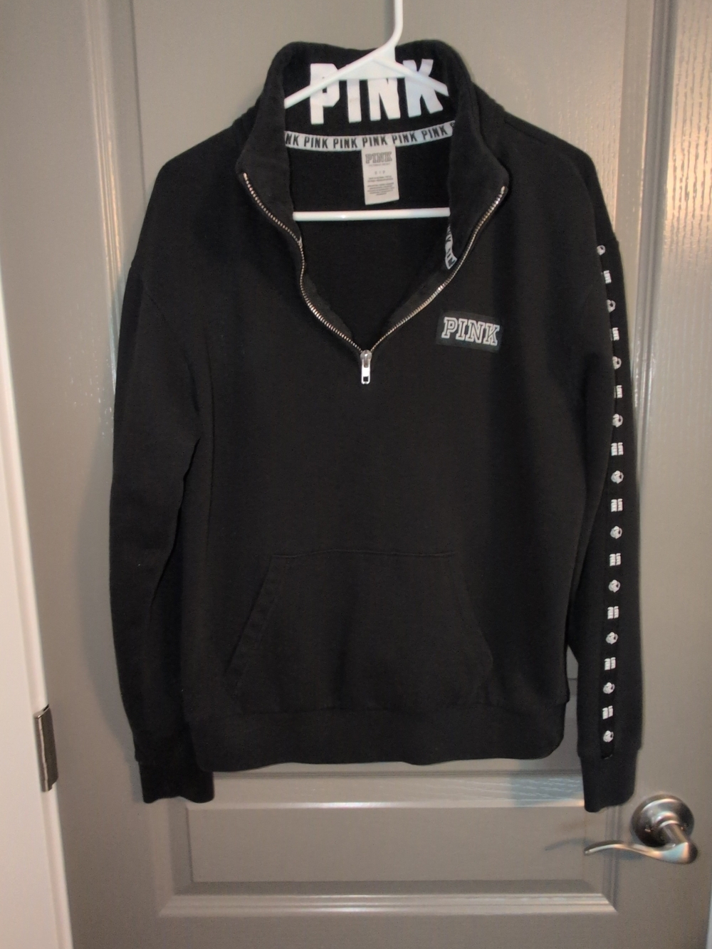 Victoria's Secret PINK Black Pullover with White Logo